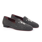 Canvas Logo Embroidered Slip-On // Grey (Euro: 40)