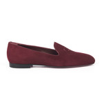 Suede Logo Embroidered Slip-On // Bordeaux (Euro: 40)