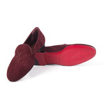 Suede Logo Embroidered Slip-On // Bordeaux (Euro: 40)