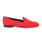 Suede Logo Embroidered Slip-On // Red (Euro: 39)