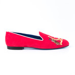 Suede Cowboy Embroidered Slip-On // Ruby (Euro: 43)