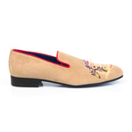 Suede Horse Embroidered Slip-On // Turtledove (Euro: 41)