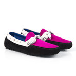 Suede Color Blocked Driving Shoe // Fuchsia (Euro: 42)