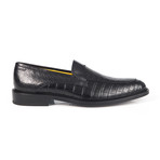 Crocodile + Calfskin Leather Embossed Slip-On // Black (Euro: 39)