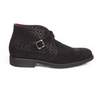 Suede Ankle Boot // Black Logo Print (Euro: 42)