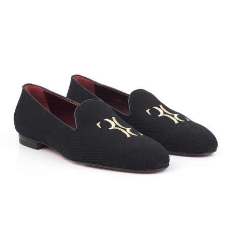 Canvas Logo Embroidered Slip-On // Black (Euro: 39)