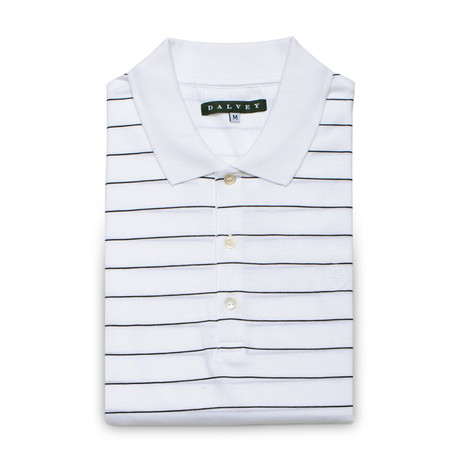 Jersey Knit Polo Shirt // Black Pinstripe (S)
