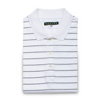 Jersey Knit Polo Shirt // Black Pinstripe (L)