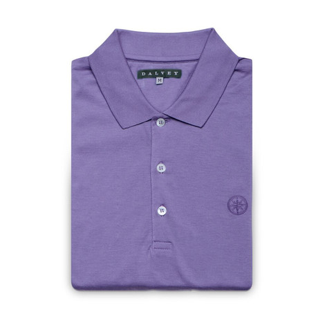 Jersey Knit Polo Shirt // Violet (S)