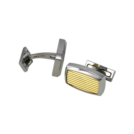 S.T. Dupont Guilloche Style Cufflinks // Gold + Palladium