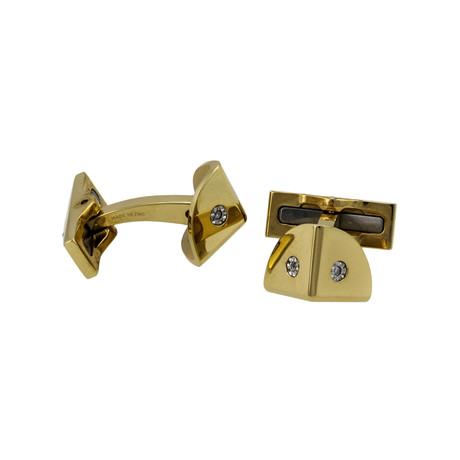 ST. Dupont Coin Cufflinks // Gold Plated + Diamond