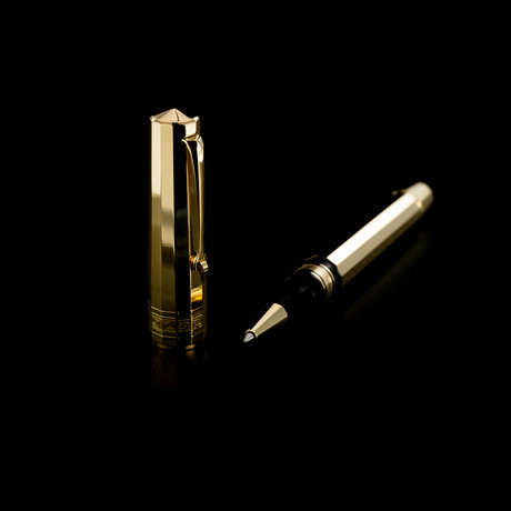 Omas Arte Italiana Milord Roller Ball Pen // 18K Yellow Gold // O01B0008