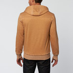 Burnout Fleece Zip-Up Sweater // Khaki (3XL)