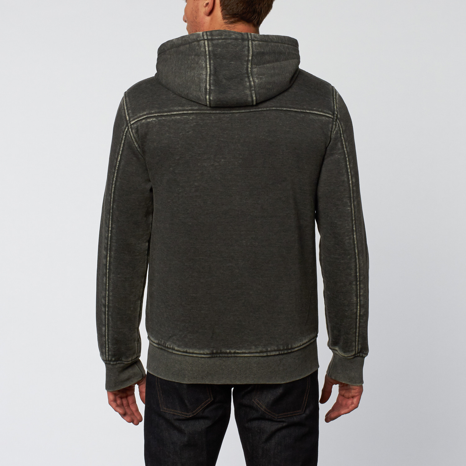 Burnout Fleece Zip-Up Sweater // Black (S) - X Ray Jeans ...
