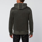 Burnout Fleece Zip-Up Sweater // Black (3XL)