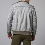 Hooded Racer Jacket // Grey (M)