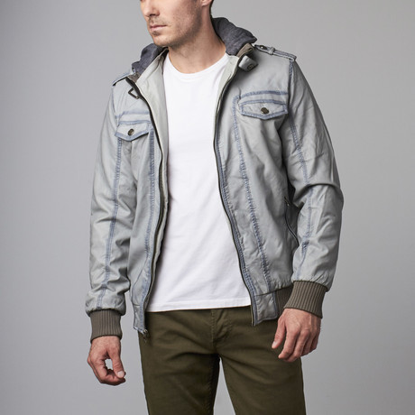 Hooded Racer Jacket // Grey (S)