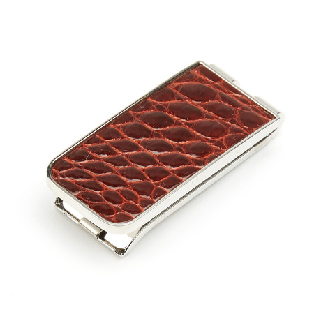 Genuine Alligator Money Clip // Cognac