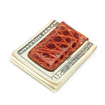 Genuine Crocodile Magnetic Money Clip // Cognac