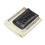 Genuine Crocodile Magnetic Money Clip // Black