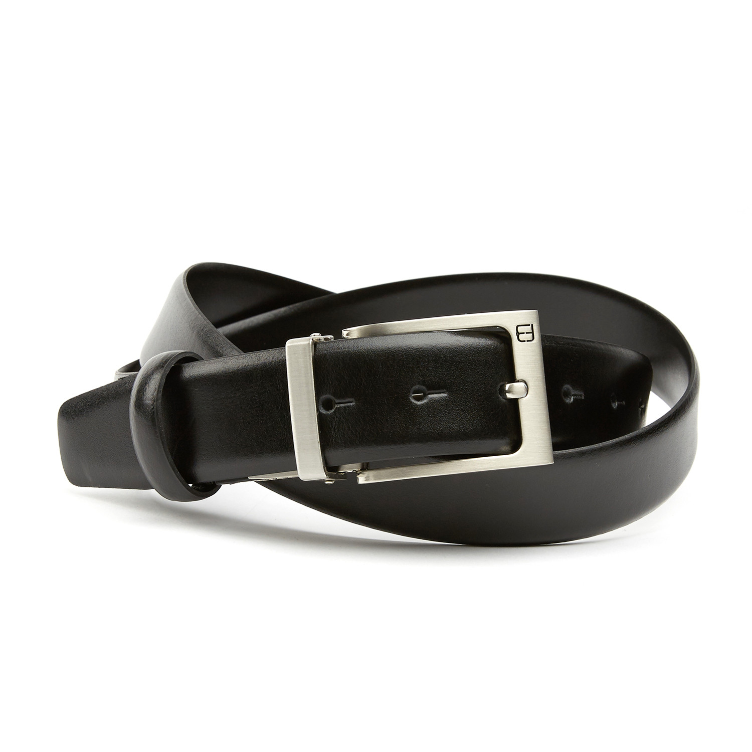 Leather Belt with Detachable Chrome Buckle // Black (34