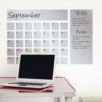 Dry Erase Calendar Decal // Silver