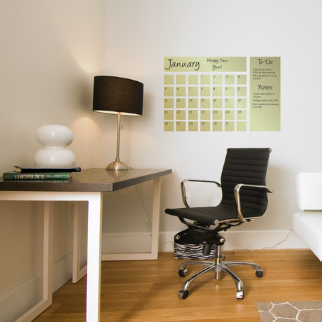 Dry Erase Calendar Decal // Gold