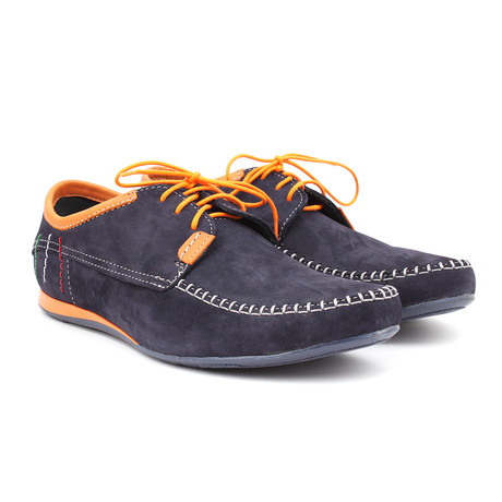 Moc-Toe Derby // Navy + Orange (Euro: 40)