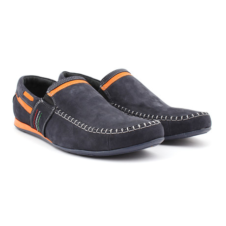 Driving Shoe // Navy + Orange (Euro: 40)