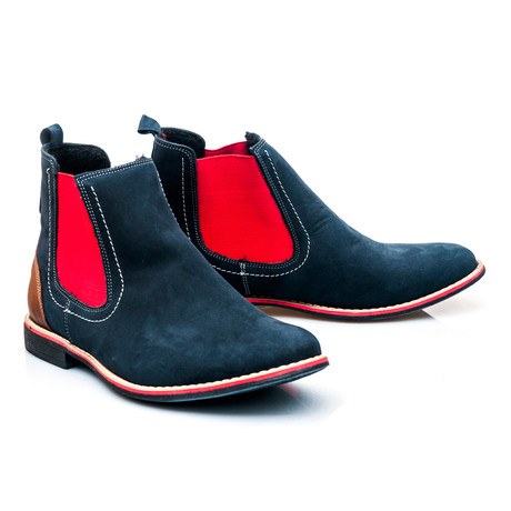 Two Tone Chelsea Boot // Navy + Red (Euro: 40)