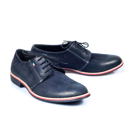 Contrast Sole Derby // Navy + Red (Euro: 40)