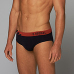 Seamless Brief // Navy + Red (L)