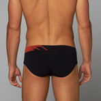 Seamless Brief // Navy + Red (L)