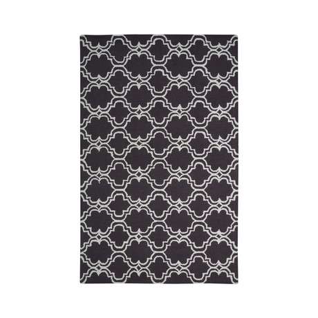 Moroccan Trellis Scroll Tile // Black (5' L x 8' H)