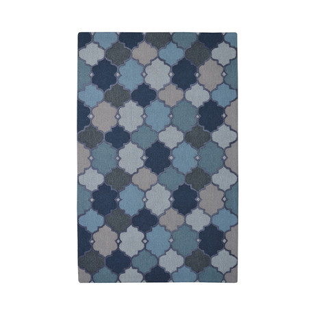Moroccan Trellis Dot-n-Knot // Blue (5' L x 8' H)