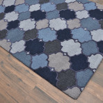 Moroccan Trellis Dot-n-Knot // Blue (5' L x 8' H)