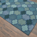 Moroccan Trellis Dot-n-Knot // Blue (5' L x 8' H)