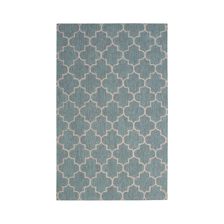 Moroccan Trellis // Cyan Blue + Brass (5' L x 8' H)