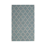 Moroccan Trellis // Cyan Blue + Brass (5' L x 8' H)