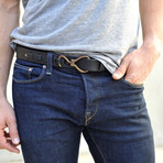 Buffalo Hook Belt // Black (Small - Medium)