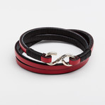 Leather Wrap Bracelet // Red (Small)