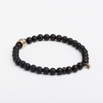 Onyx Bead Bracelet // Black + Gunmetal (Small)