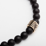 Onyx Bead Bracelet // Black + Gunmetal (Small)