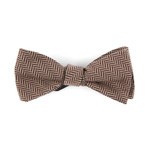 Wool Herringbone Bow Tie  // Brown