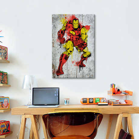 Marvel Comic Book Iron Man Spray Paint B (18"W x 26"H x 0.75"D)