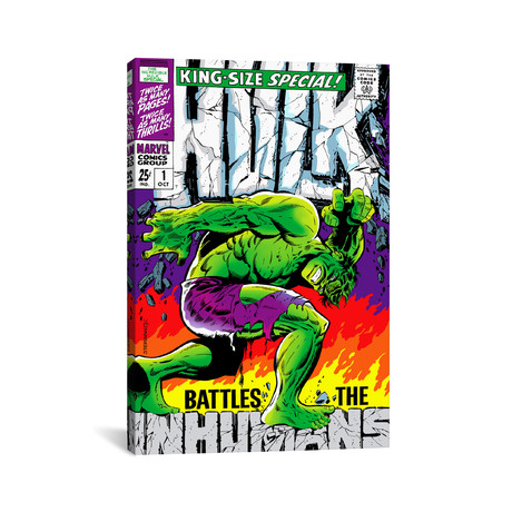 Marvel Comic Book Hulk (inhumans) Issue Cover #1 (18"W x 26"H x 0.75"D)