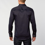 Dress Shirt // Navy Paisley (M)