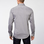 Button-Down Dress Shirt // Light Grey Dot (3XL)