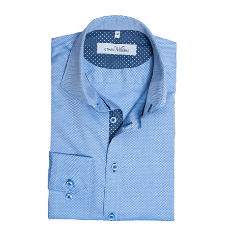 Button-Down Dress Shirt // Light Blue Dot (S)
