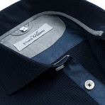 Button-Down Dress Shirt // Navy + Black Gingham (L)
